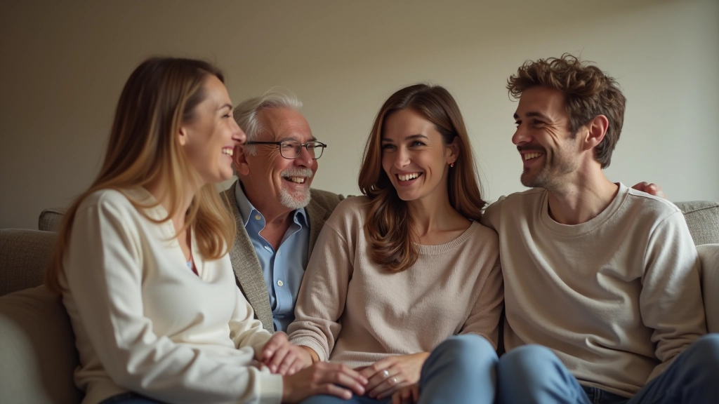 Family gathering showing warm interaction with respectful communication and healthy emotional boundaries