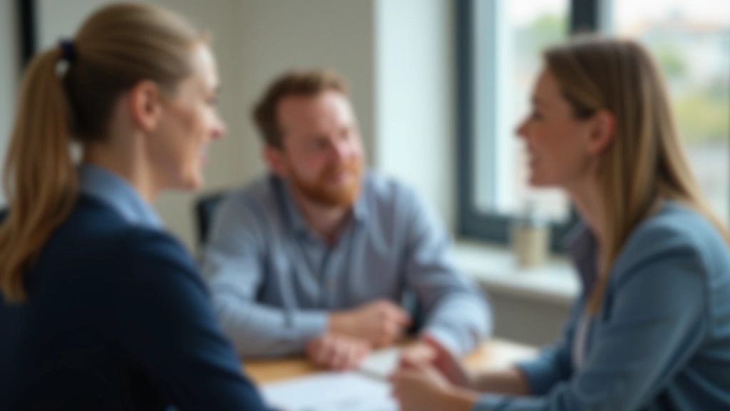 Professional interaction in office environment, respectful communication